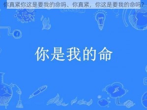 你真紧你这是要我的命吗、你真紧，你这是要我的命吗？