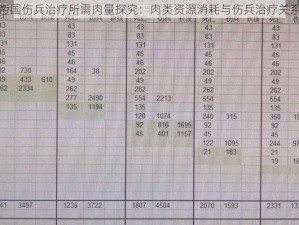 重返帝国伤兵治疗所需肉量探究：肉类资源消耗与伤兵治疗关系分析