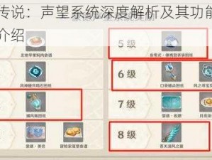 天命传说：声望系统深度解析及其功能作用全面介绍