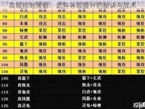 攻城掠地策略：武将等级提升的秘诀与战术