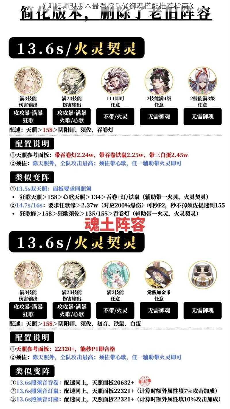 《阴阳师现版本最强控兵俑御魂搭配推荐指南》