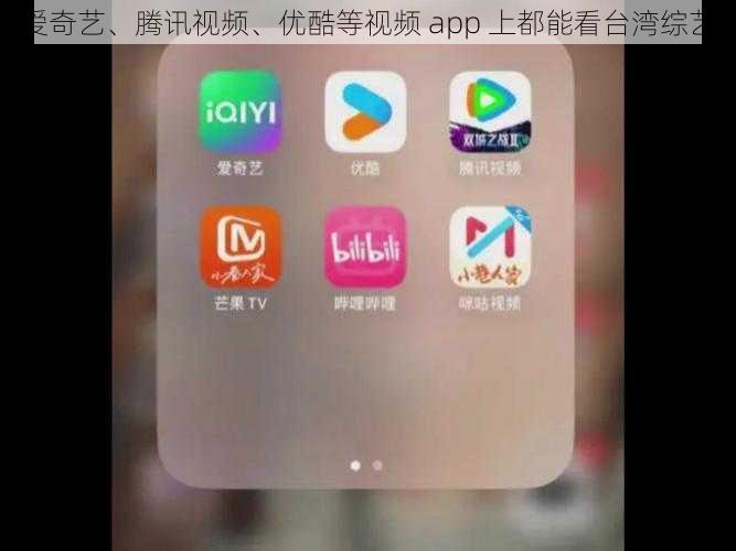 爱奇艺、腾讯视频、优酷等视频 app 上都能看台湾综艺