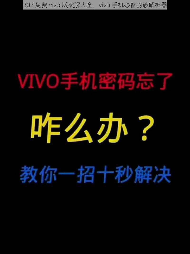 303 免费 vivo 版破解大全，vivo 手机必备的破解神器