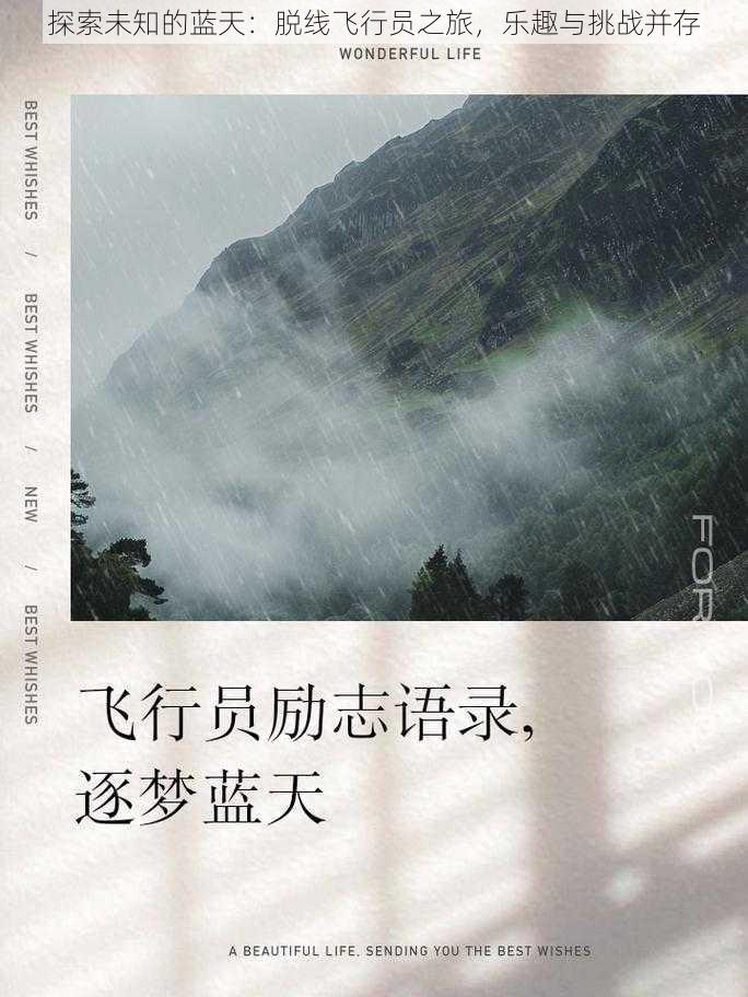 探索未知的蓝天：脱线飞行员之旅，乐趣与挑战并存