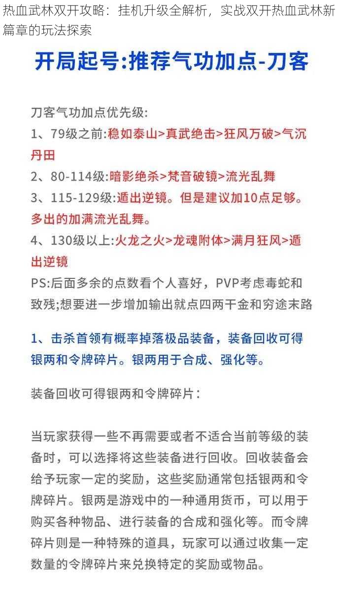 热血武林双开攻略：挂机升级全解析，实战双开热血武林新篇章的玩法探索