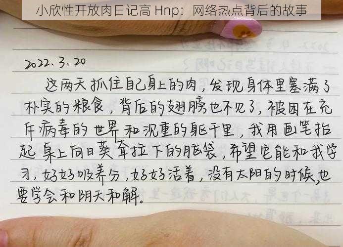 小欣性开放肉日记高 Hnp：网络热点背后的故事