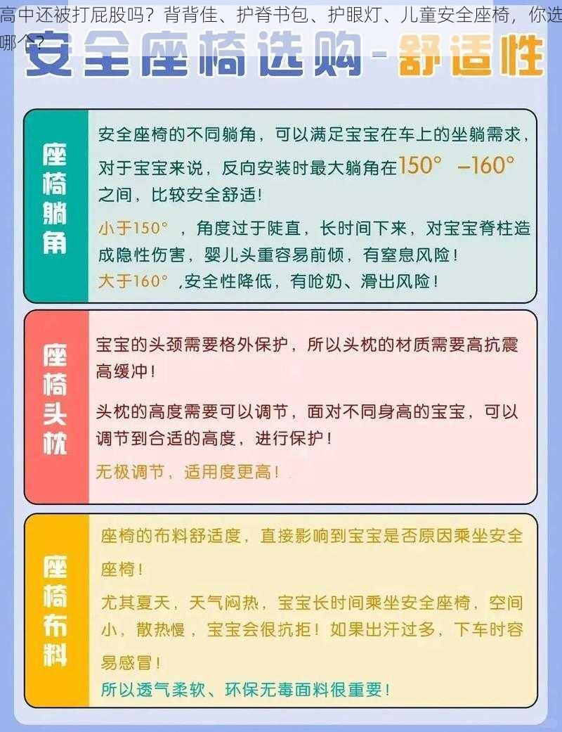 高中还被打屁股吗？背背佳、护脊书包、护眼灯、儿童安全座椅，你选哪个？