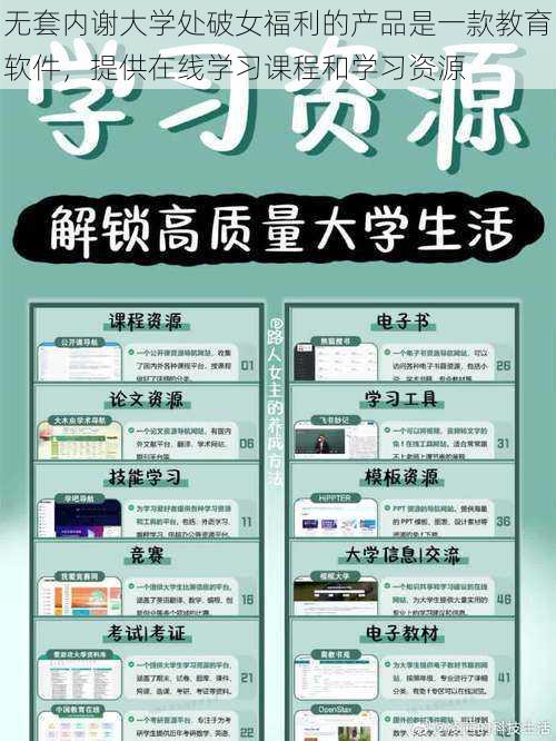无套内谢大学处破女福利的产品是一款教育软件，提供在线学习课程和学习资源