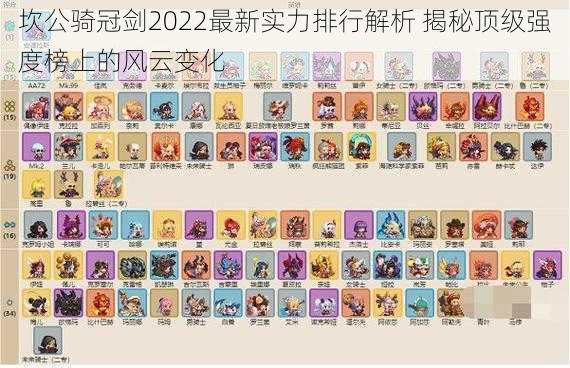 坎公骑冠剑2022最新实力排行解析 揭秘顶级强度榜上的风云变化