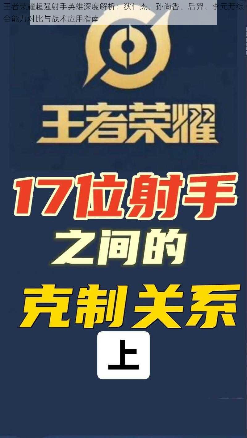 王者荣耀超强射手英雄深度解析：狄仁杰、孙尚香、后羿、李元芳综合能力对比与战术应用指南