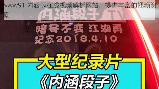 www91 内涵 tv在线视频解析网站，提供丰富的视频资源