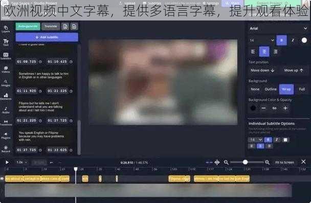 欧洲视频中文字幕，提供多语言字幕，提升观看体验