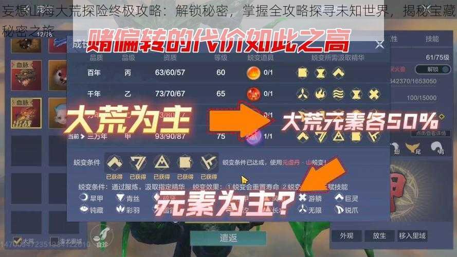 妄想山海大荒探险终极攻略：解锁秘密，掌握全攻略探寻未知世界，揭秘宝藏秘密之旅