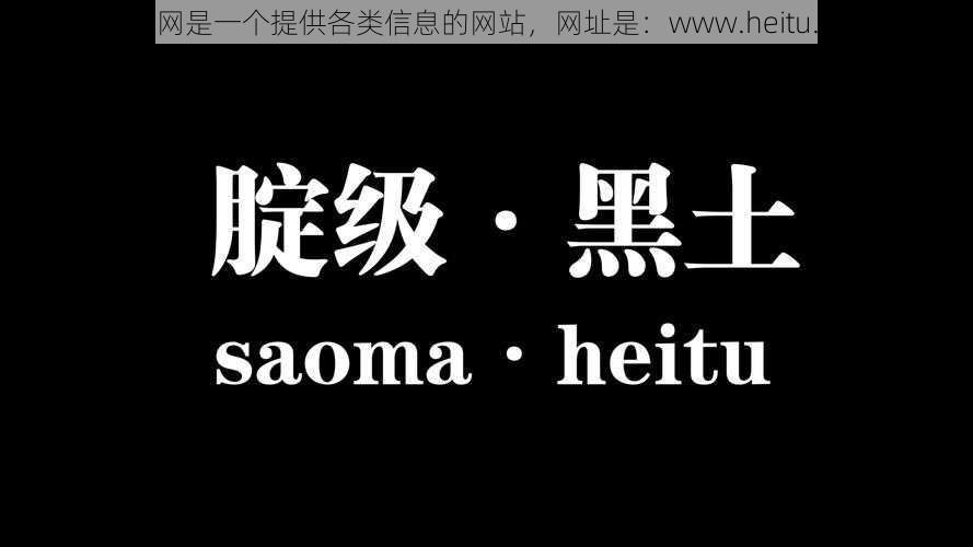 黑土网是一个提供各类信息的网站，网址是：www.heitu.com