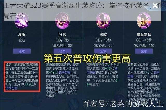 王者荣耀S23赛季高渐离出装攻略：掌控核心装备，胜局在握