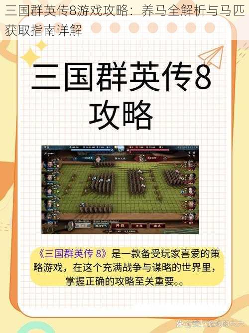 三国群英传8游戏攻略：养马全解析与马匹获取指南详解