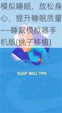 模拟睡眠，放松身心，提升睡眠质量——睡眠模拟器手机版(桃子移植)