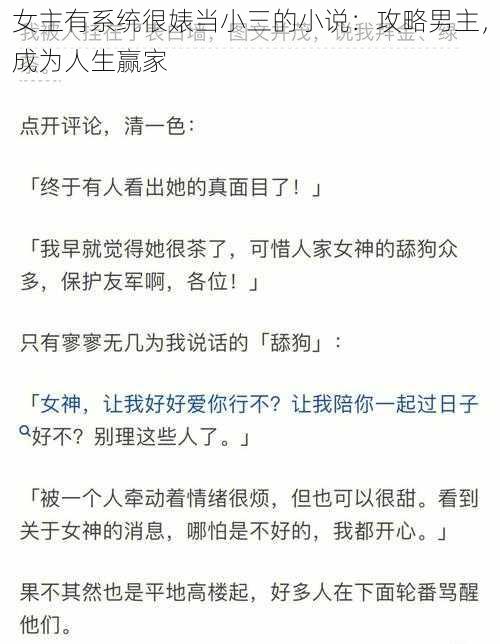 女主有系统很婊当小三的小说：攻略男主，成为人生赢家