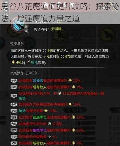 鬼谷八荒魔道值提升攻略：探索秘法，增强魔道力量之道