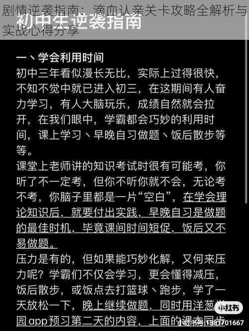 剧情逆袭指南：滴血认亲关卡攻略全解析与实战心得分享