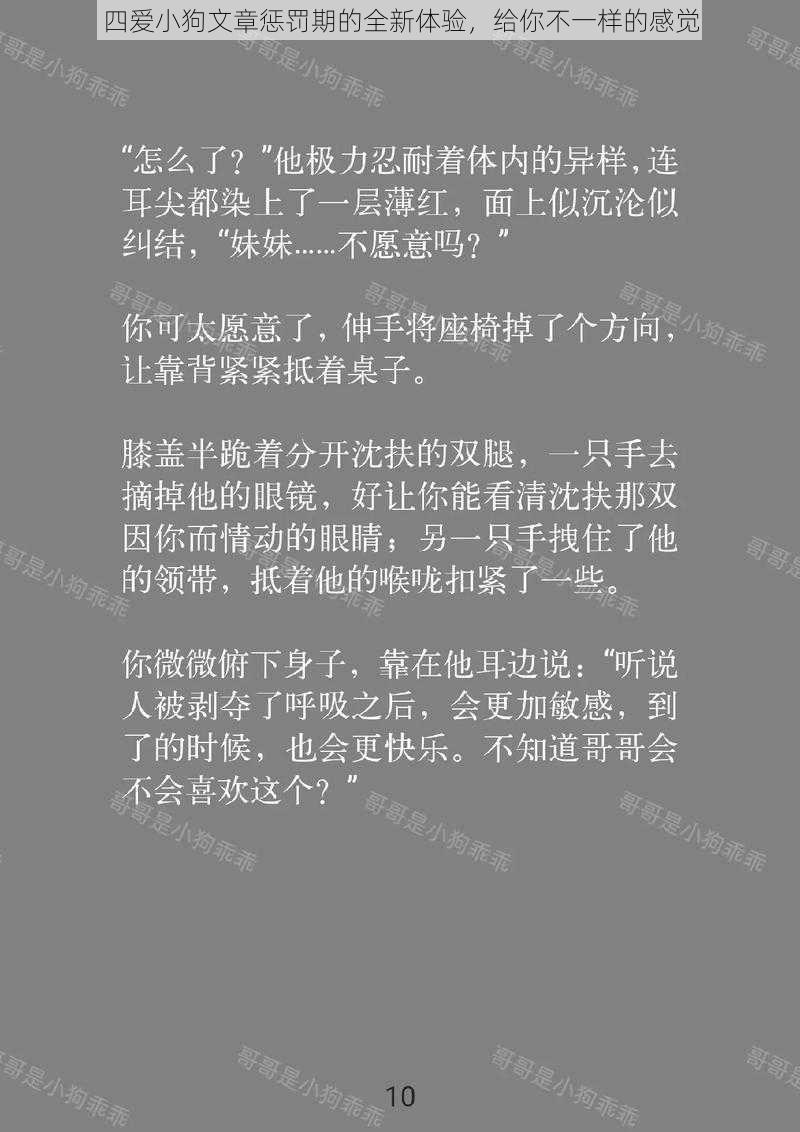 四爱小狗文章惩罚期的全新体验，给你不一样的感觉