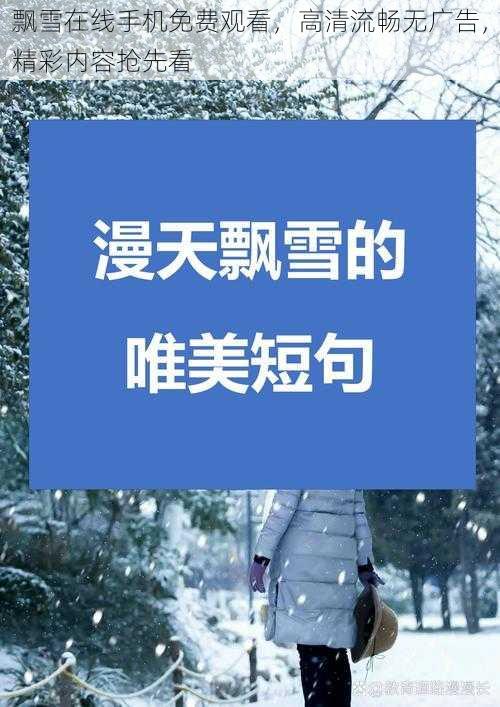 飘雪在线手机免费观看，高清流畅无广告，精彩内容抢先看