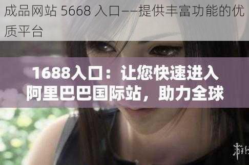 成品网站 5668 入口——提供丰富功能的优质平台