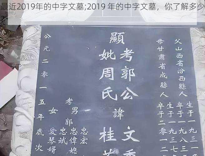 最近2019年的中字文墓;2019 年的中字文墓，你了解多少？