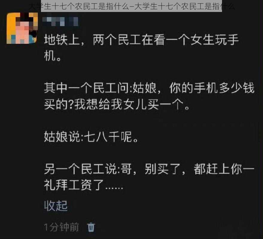 大学生十七个农民工是指什么—大学生十七个农民工是指什么