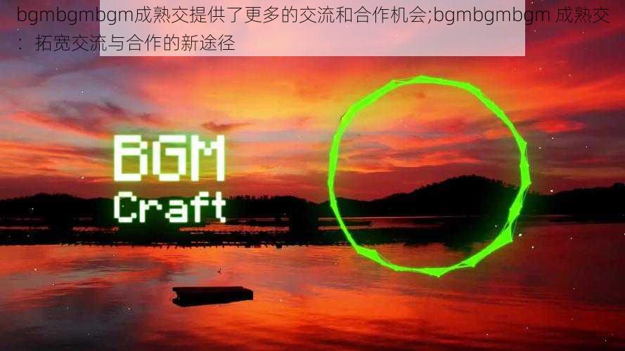 bgmbgmbgm成熟交提供了更多的交流和合作机会;bgmbgmbgm 成熟交：拓宽交流与合作的新途径