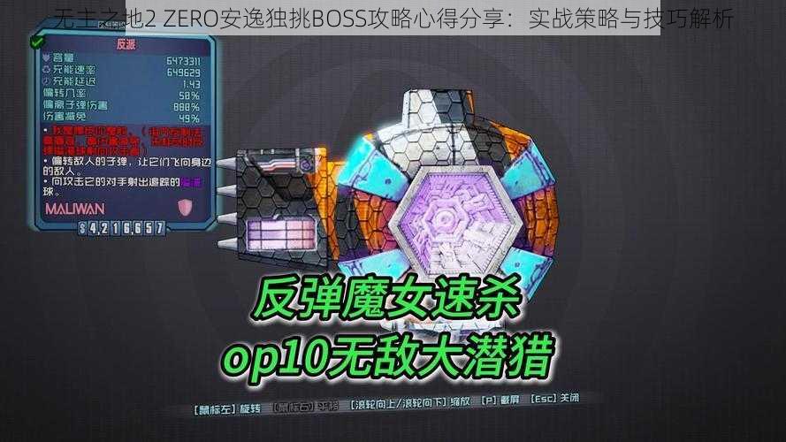 无主之地2 ZERO安逸独挑BOSS攻略心得分享：实战策略与技巧解析