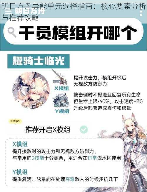 明日方舟导能单元选择指南：核心要素分析与推荐攻略