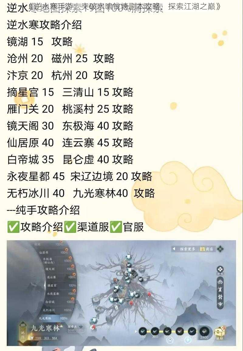 《逆水寒手游：突破水啸钱塘副本攻略，探索江湖之巅》