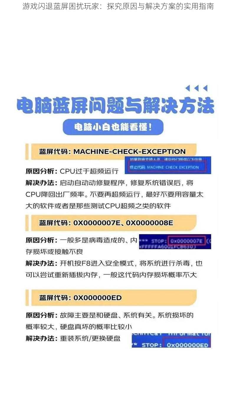 游戏闪退蓝屏困扰玩家：探究原因与解决方案的实用指南