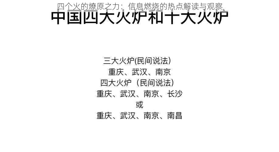 四个火的燎原之力：信息燃烧的热点解读与观察