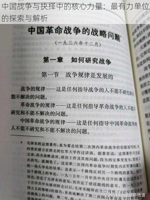 中国战争与抉择中的核心力量：最有力单位的探索与解析